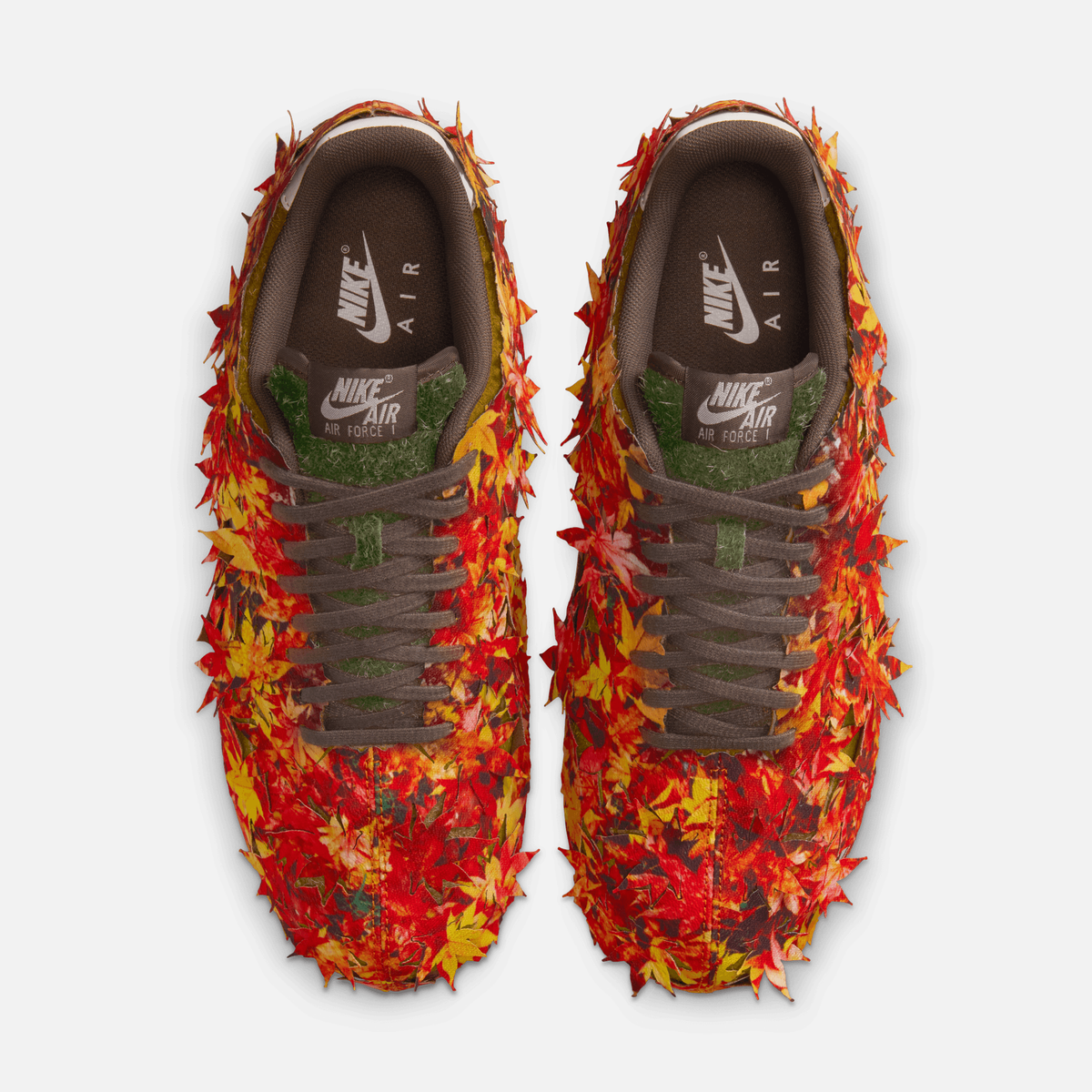 Nike Air Force 1 Low LX Leaf Camo - Verde-oliva / Branco-creme / Verde-oliva médio / Verde-abeto / Marrom-acinzentado / Malva acinzentado