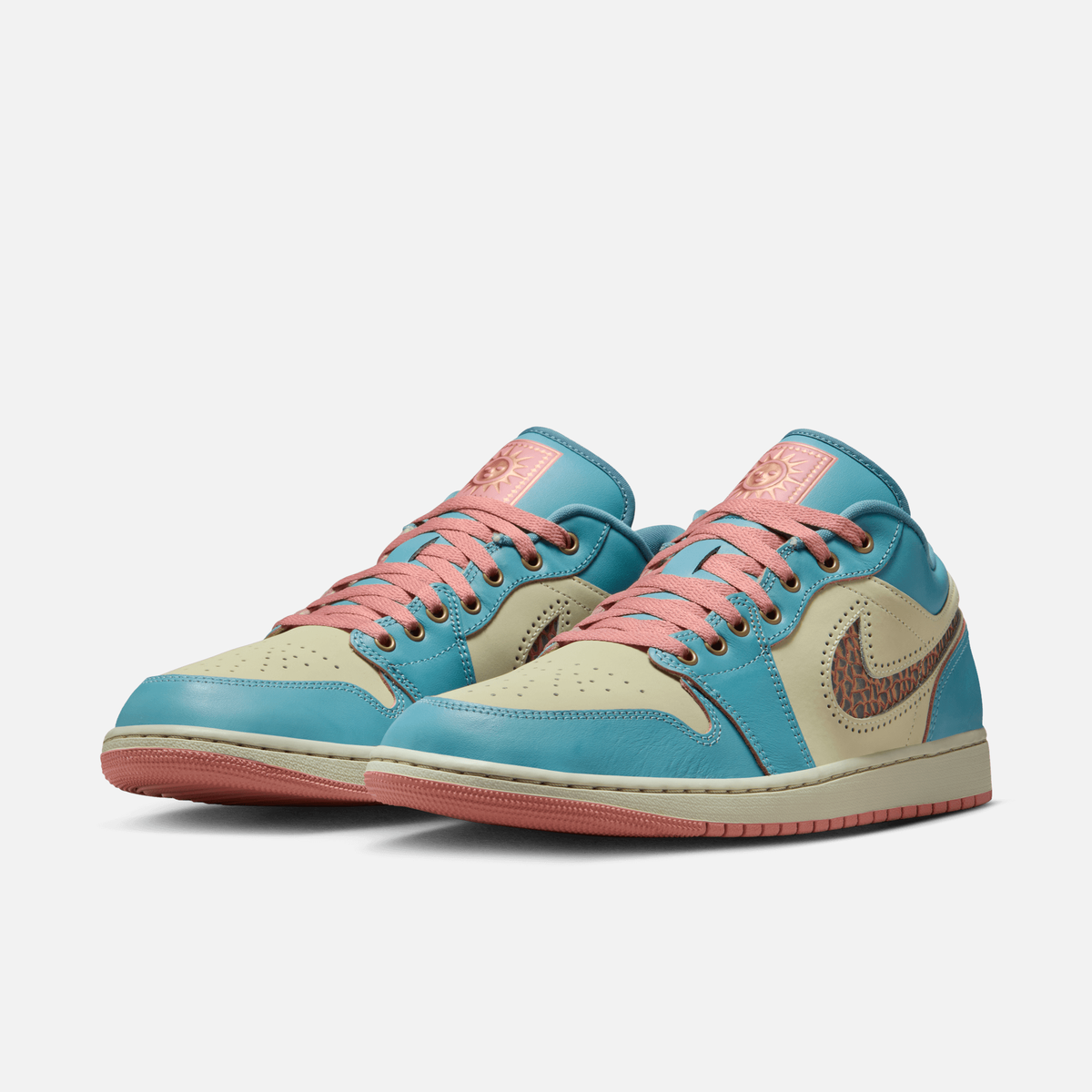 Air Jordan 1 Low Somos Eternos Dia de Muertos - Turquesa / Azul / Vermelho / Bege-pedra claro