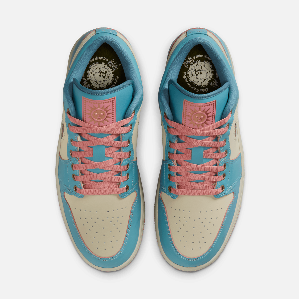 Air Jordan 1 Low Somos Eternos Dia de Muertos - Turquesa / Azul / Vermelho / Bege-pedra claro