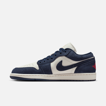 Air Jordan 1 Low - Azul-escuro / Dourado / Vermelho