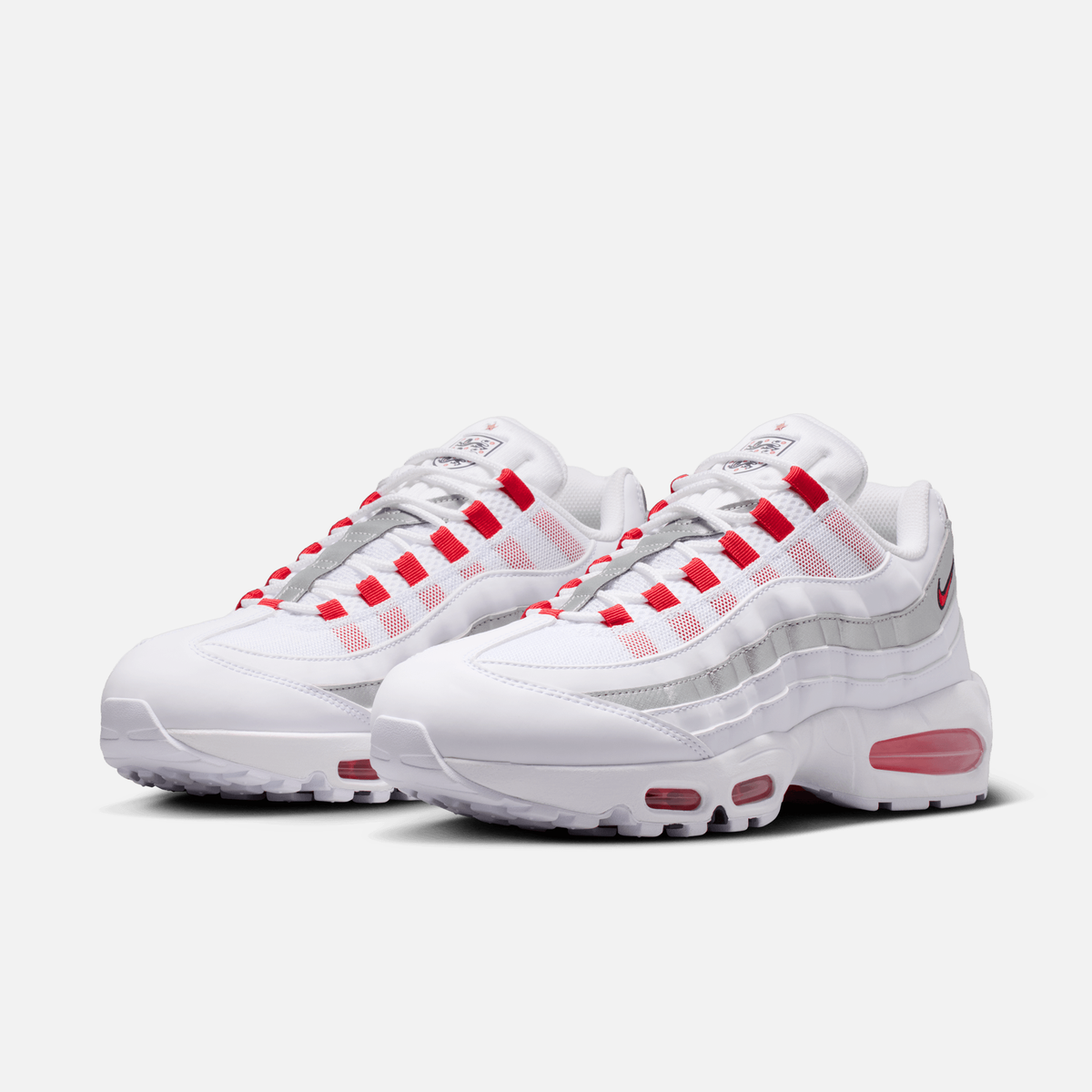 Nike Air Max 95 Big Bubble England - Branco / Prateado metálico / Azul-escuro / Vermelho