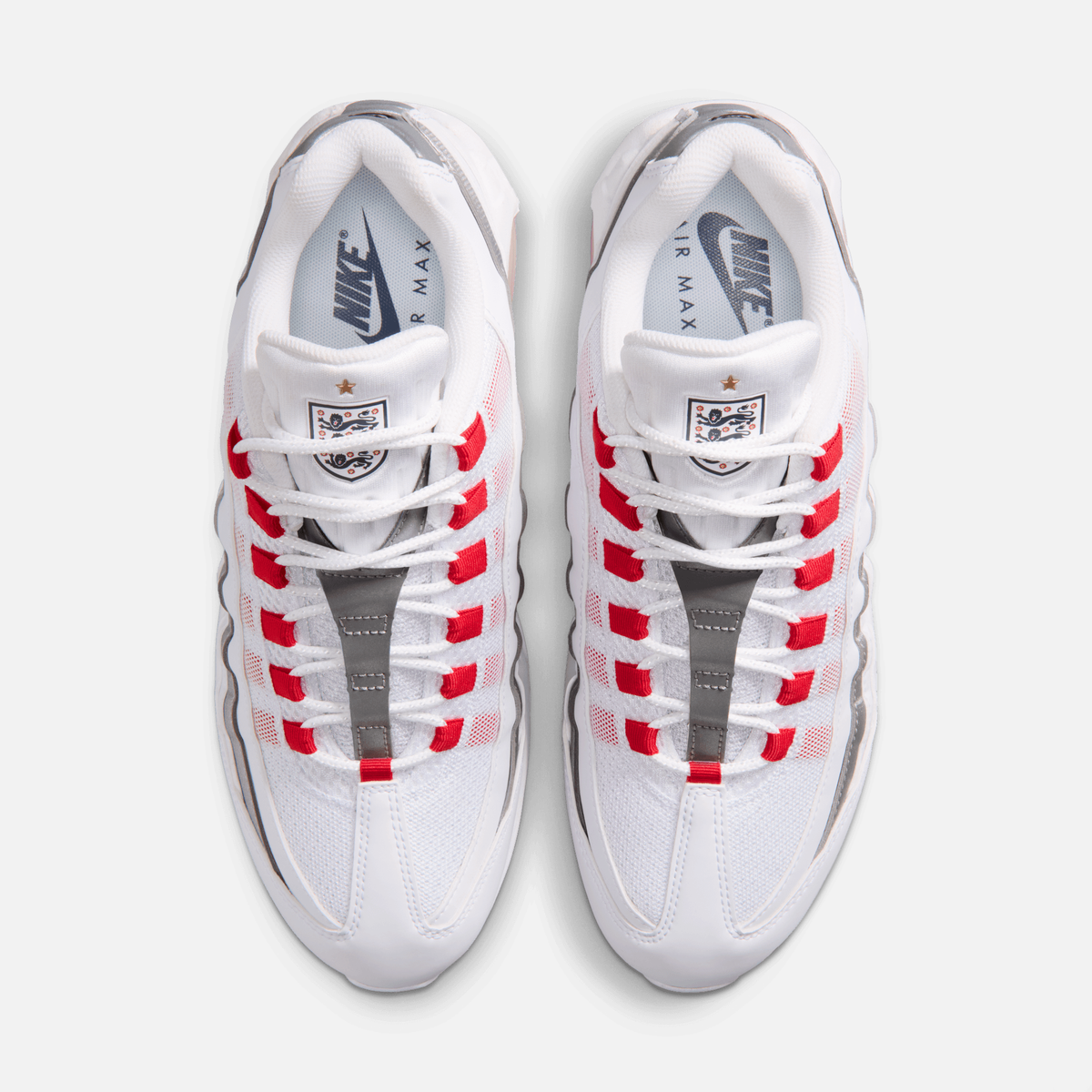 Nike Air Max 95 Big Bubble England - Branco / Prateado metálico / Azul-escuro / Vermelho