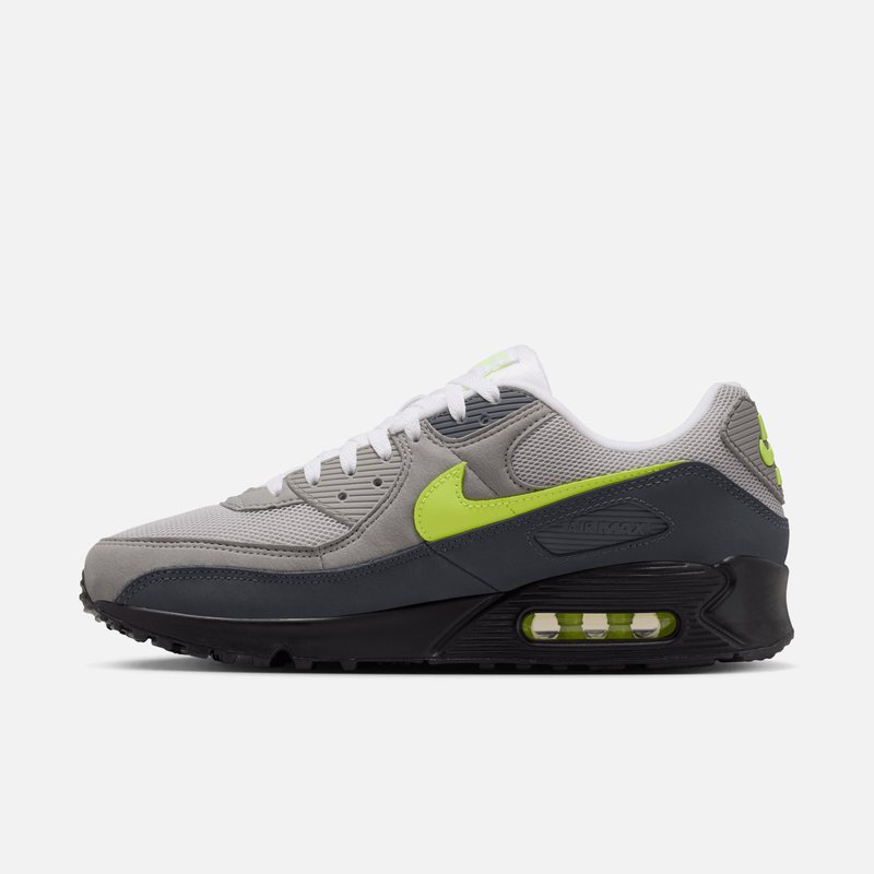 Nike Air Max 90 - Preto / Amarelo neon / Antracito / Cinza / Cinza-carvão claro