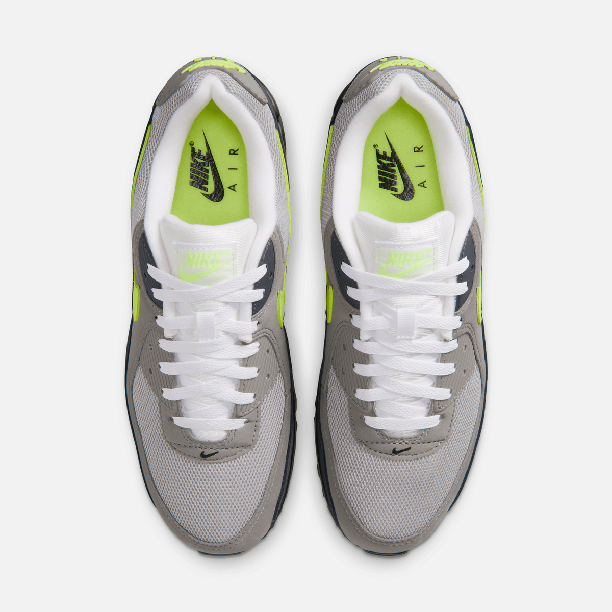 Nike Air Max 90 - Preto / Amarelo neon / Antracito / Cinza / Cinza-carvão claro