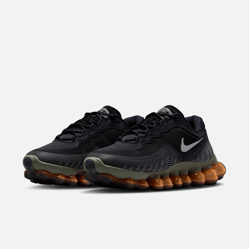 Nike Air Liquid Max - Preto / Verde-militar claro / Cinza-platinado / Prateado metálico / Laranja