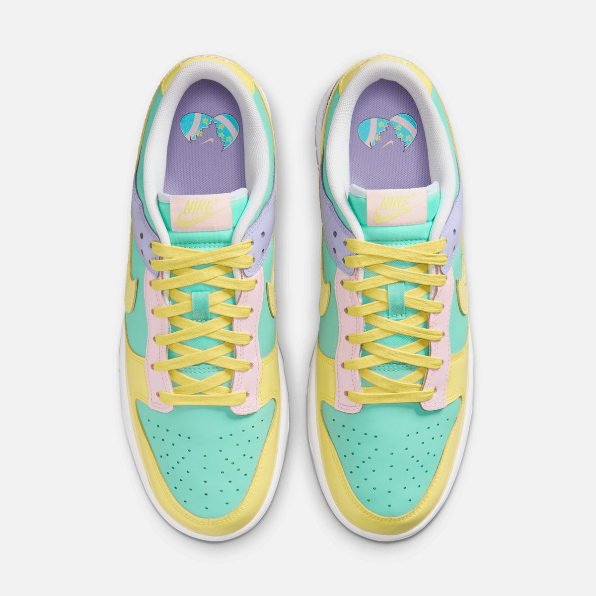 Nike Dunk Low Easter (2026) - Verde-esmeralda / Amarelo / Lilás-hortênsia / Branco / Rosa