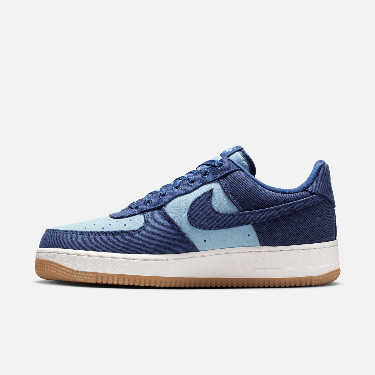Nike Air Force 1 Low Denim Navy Worn - Azul-marinho / Azul / Branco