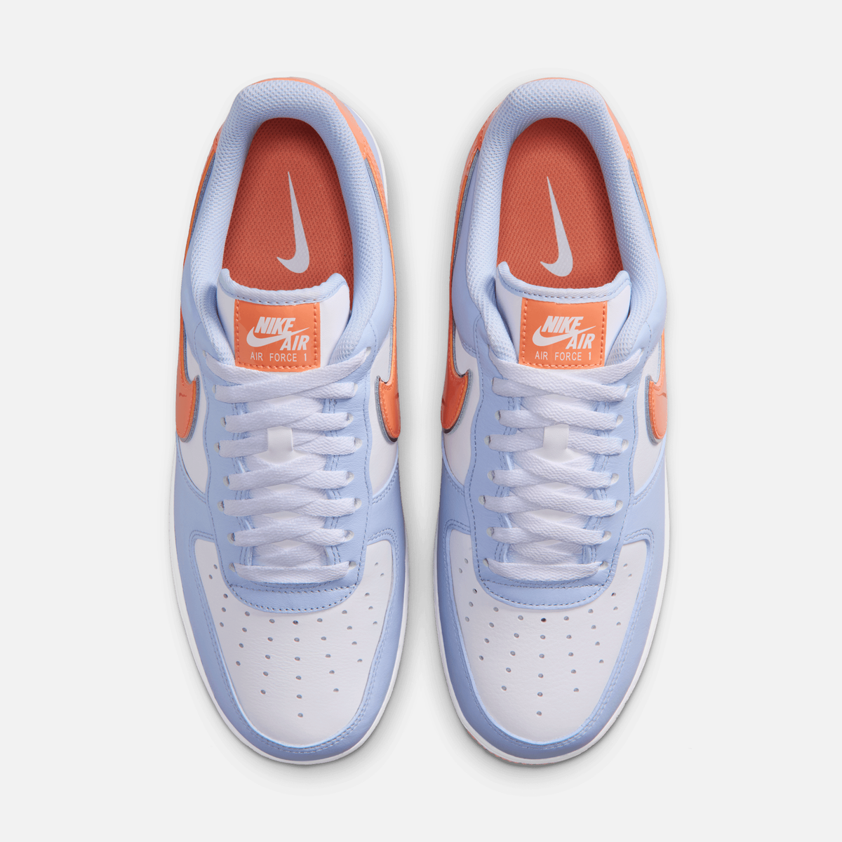 Nike Air Force 1 Low - Azul / Branco / Laranja / Prateado metálico