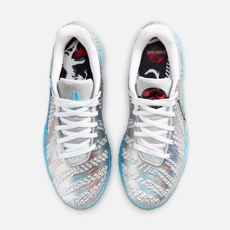 Nike Ja 3 Jurassic Park - Prateado metálico / Branco / Azul / Preto