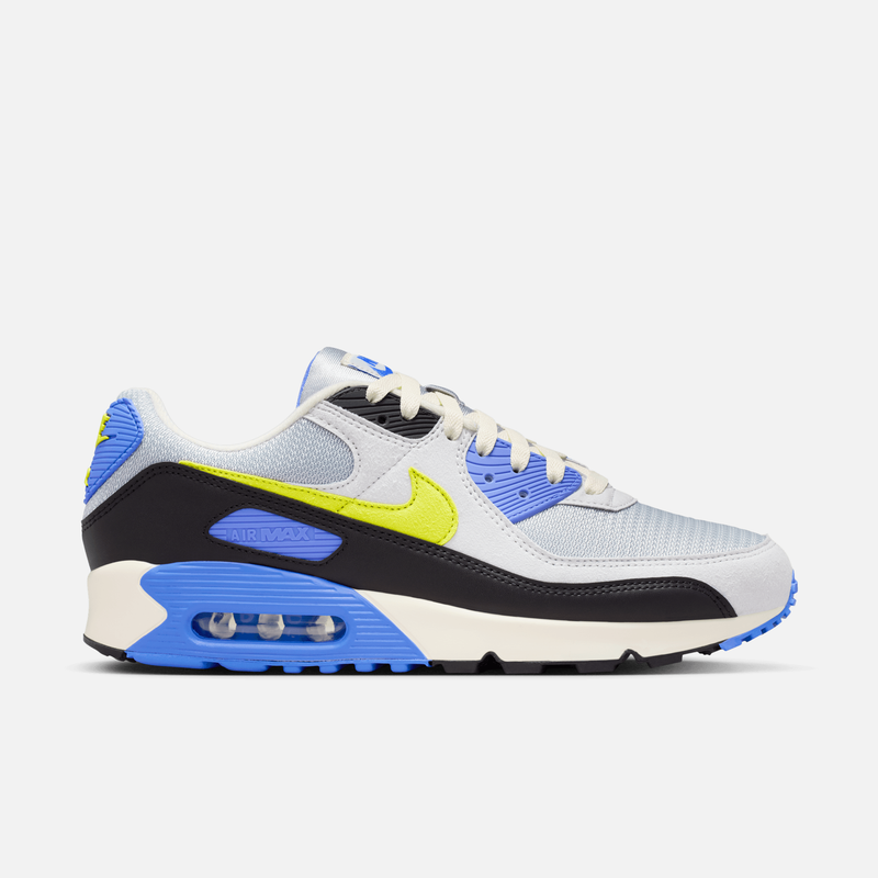 Nike Air Max 90 Wave Pack - Cinza-claro / Azul / Amarelo-neon / Cinza claro / Preto