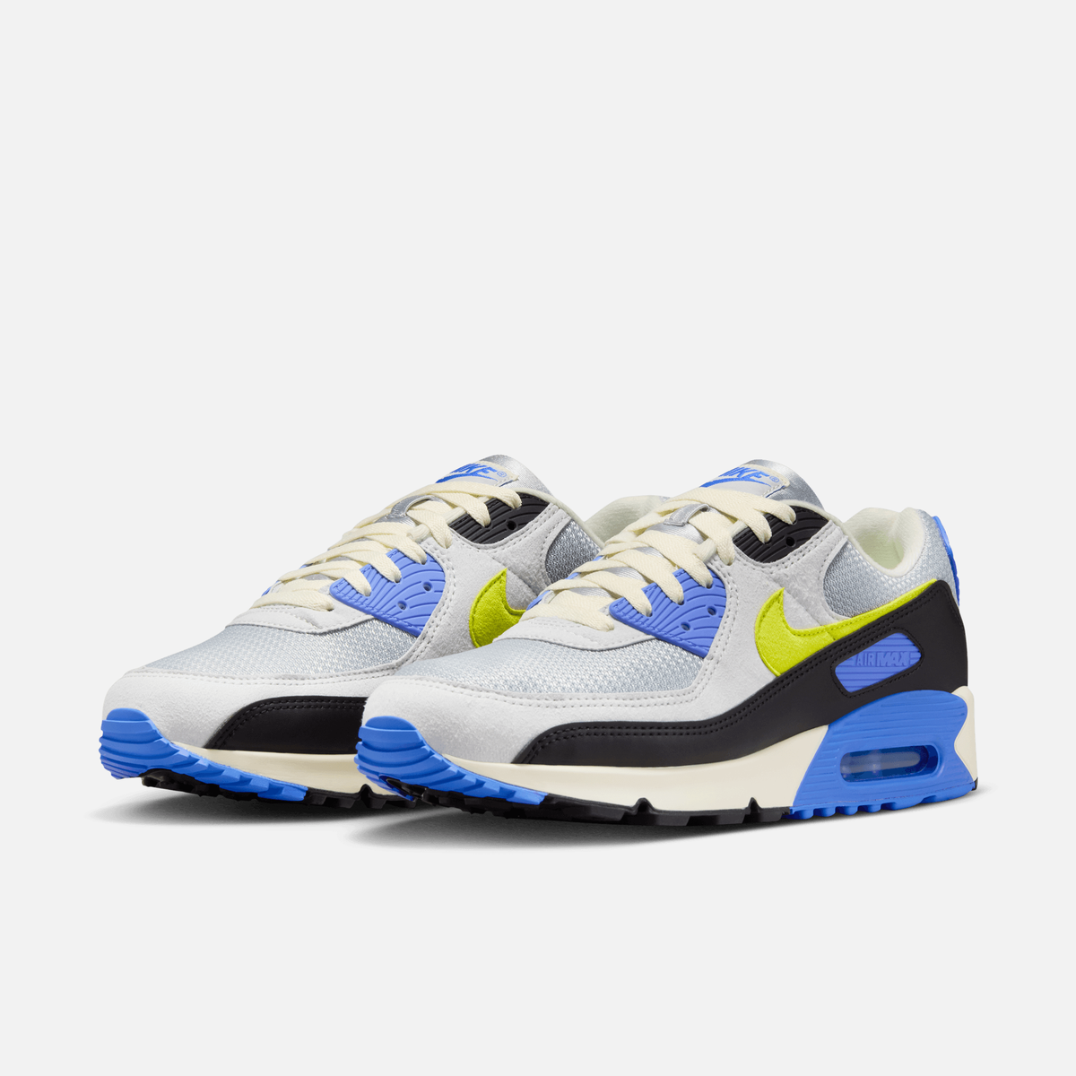 Nike Air Max 90 Wave Pack - Cinza-claro / Azul / Amarelo-neon / Cinza claro / Preto