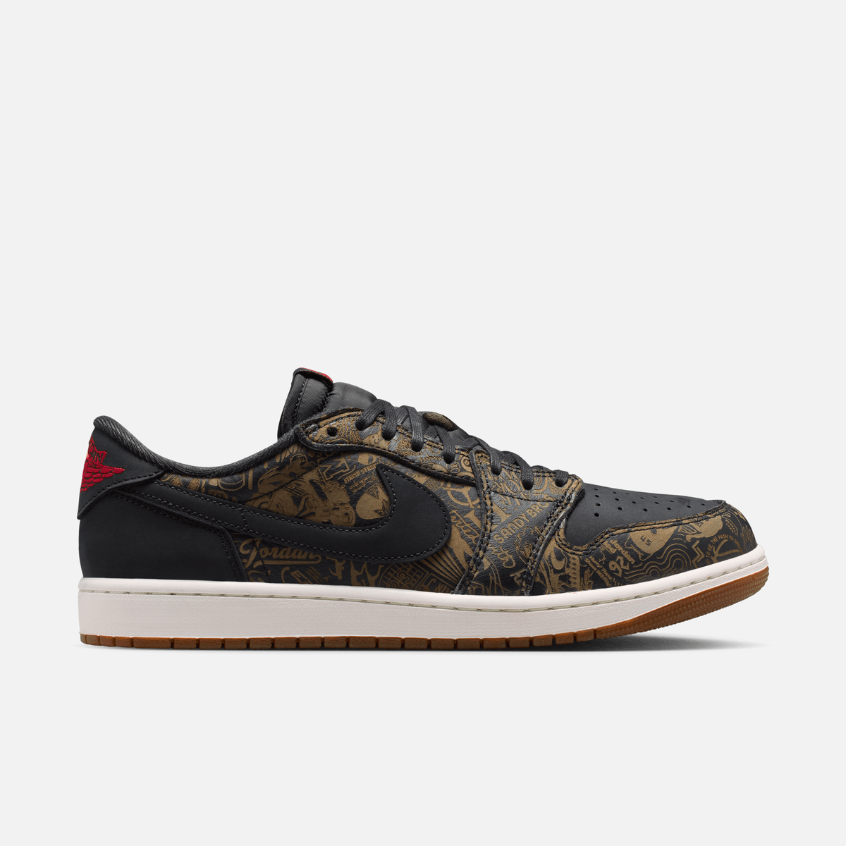 Air Jordan 1 Low OG - Preto / Vermelho / Marrom-caramelo / Branco