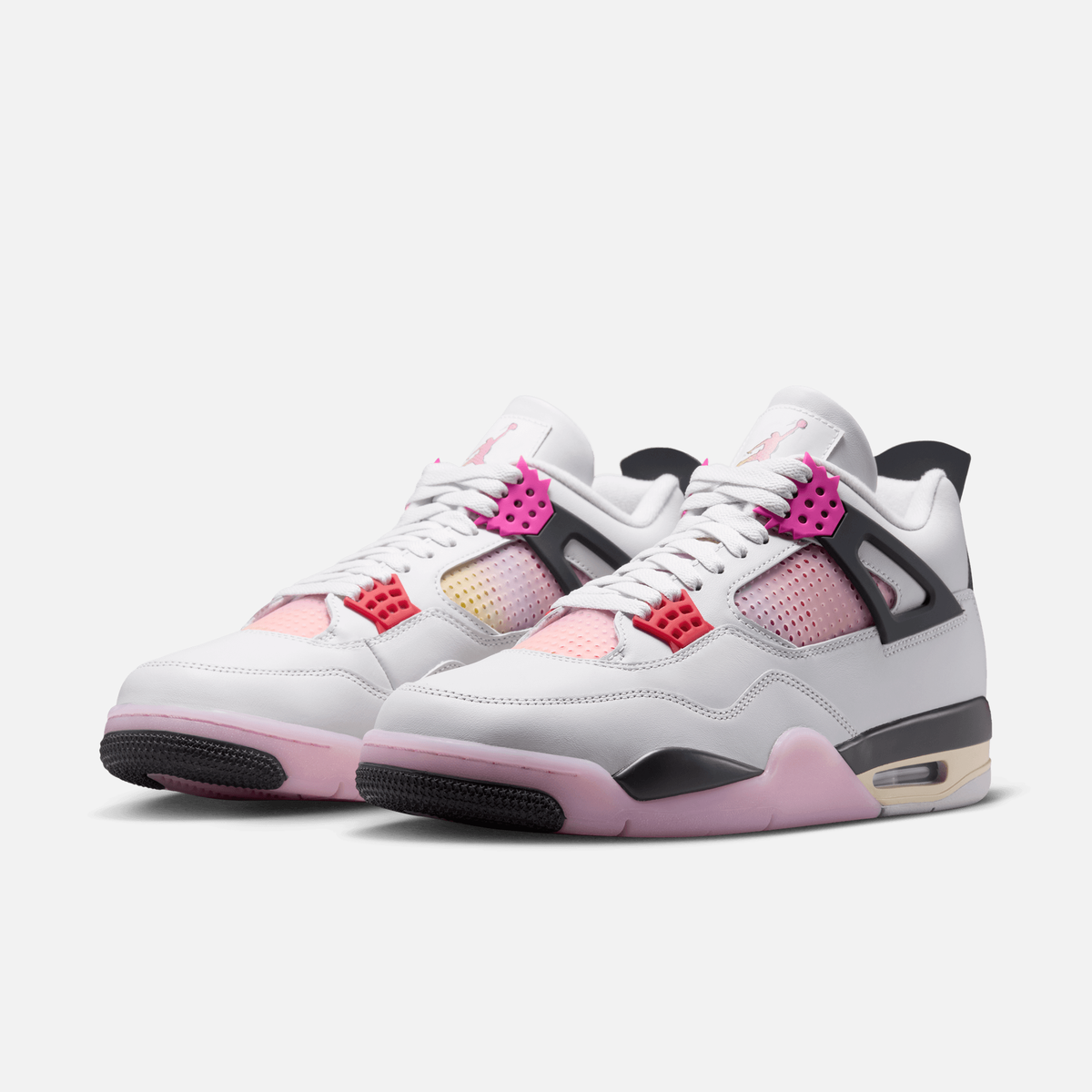 Air Jordan 4 Retro Comic - Branco-quebrado / Antracito / Cinza / Rosa / Rosa claro / Bege-cru