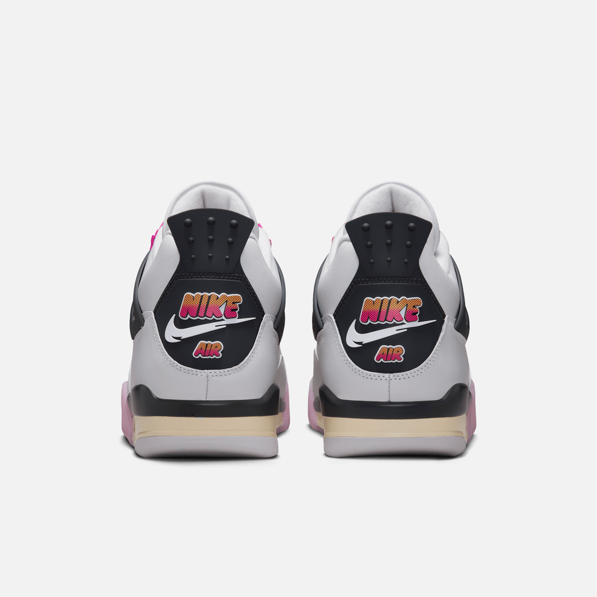 Air Jordan 4 Retro Comic - Branco-quebrado / Antracito / Cinza / Rosa / Rosa claro / Bege-cru