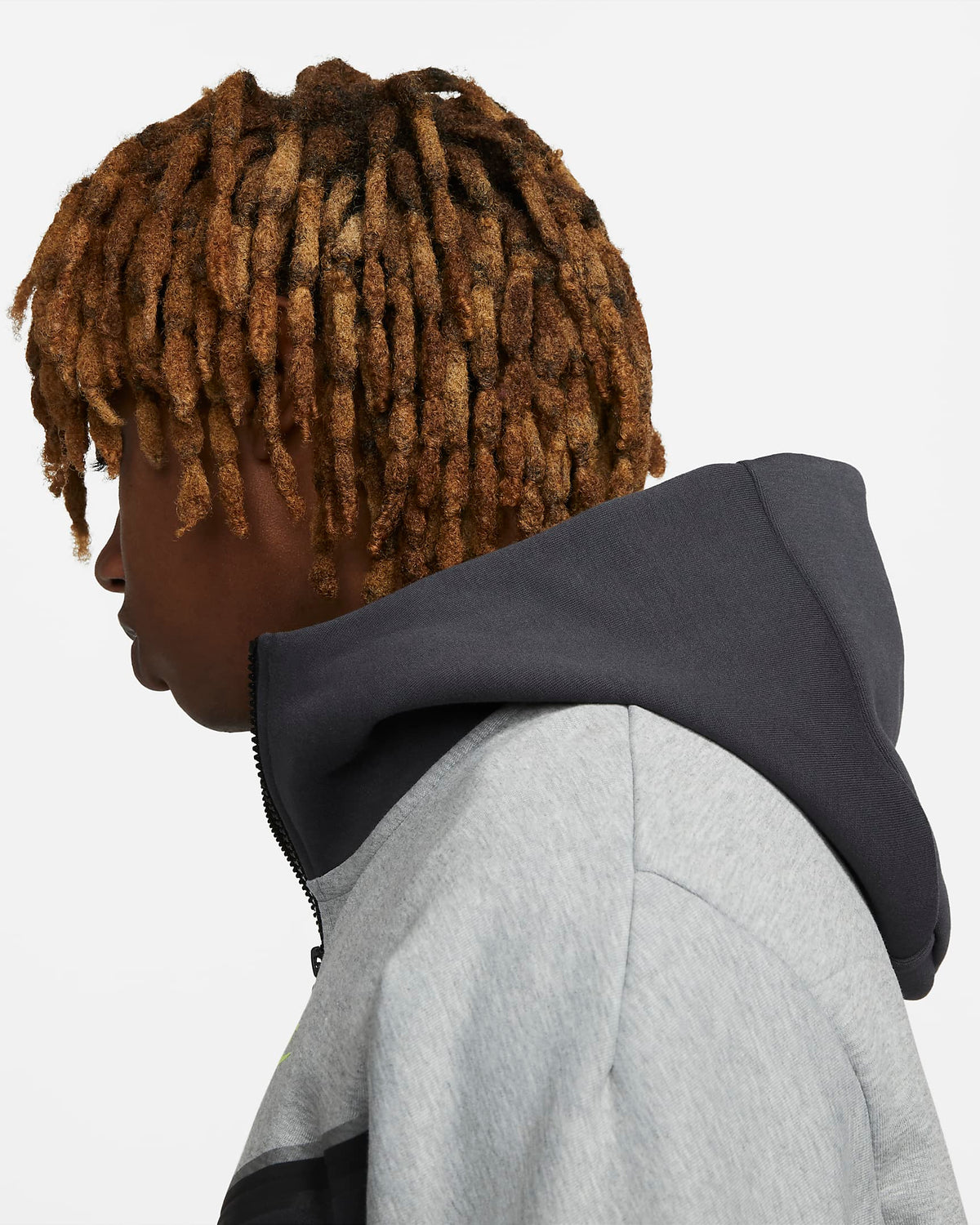 Jaqueta com capuz Nike Tech Fleece - Cinza e Verde