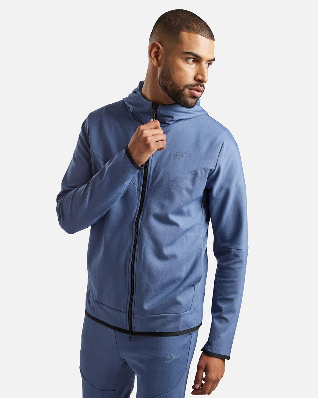 Moletom com capuz Nike Tech Fleece Lightweight - Azul e Preto