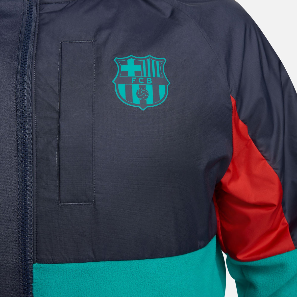 Jaqueta corta-vento Barcelona - Azul e Verde