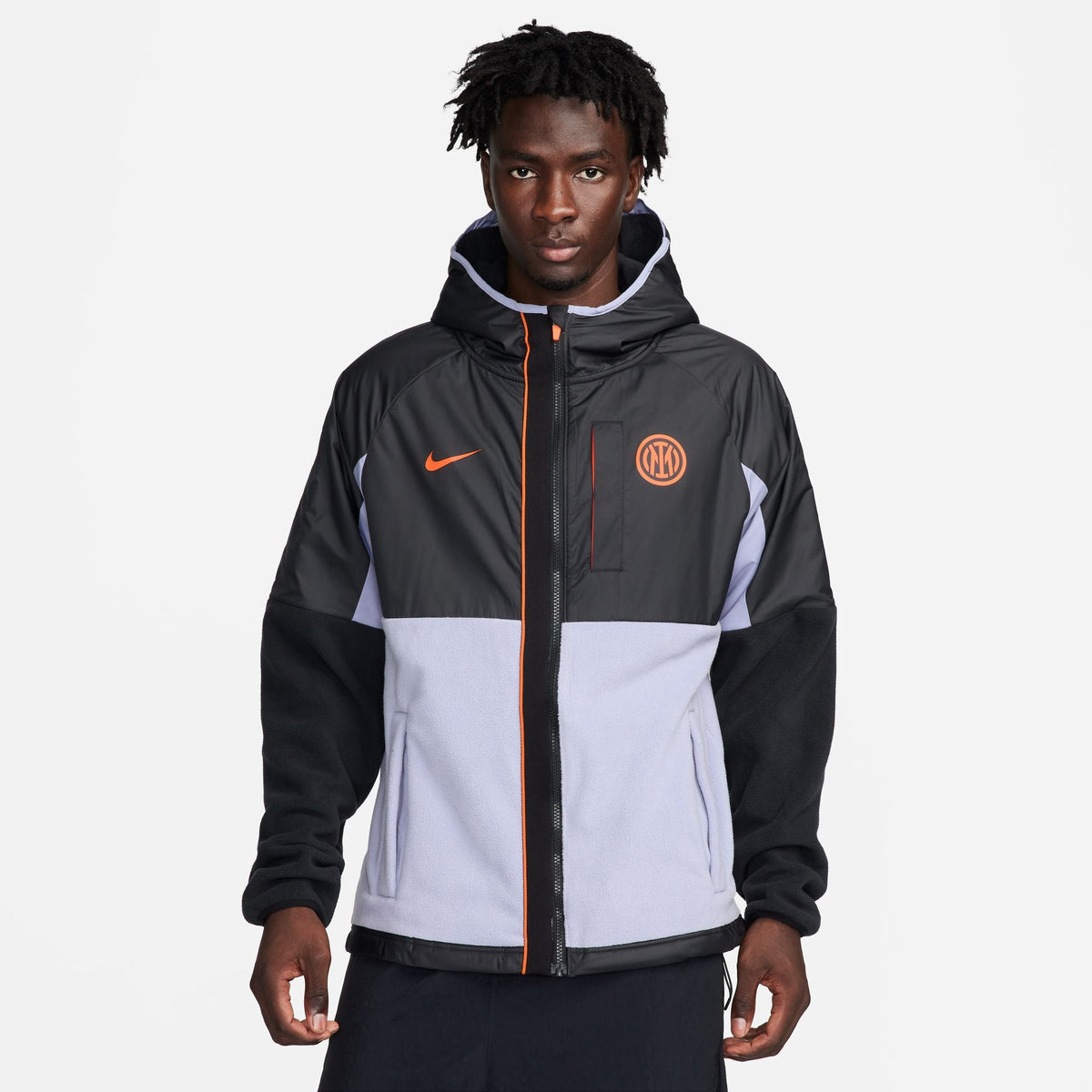 Jaqueta corta-vento Inter Milan - Preto, Branco e Laranja
