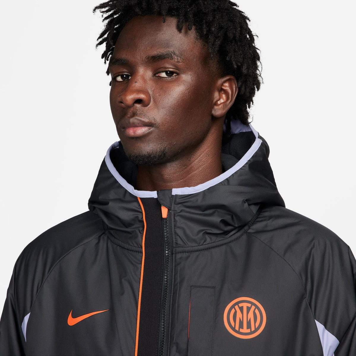 Jaqueta corta-vento Inter Milan - Preto, Branco e Laranja