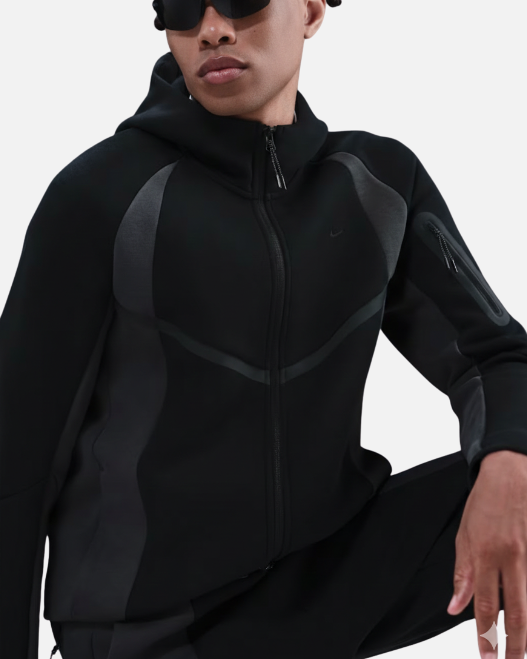 Jaqueta Nike Windrunner Tech Fleece - Preto e Cinza