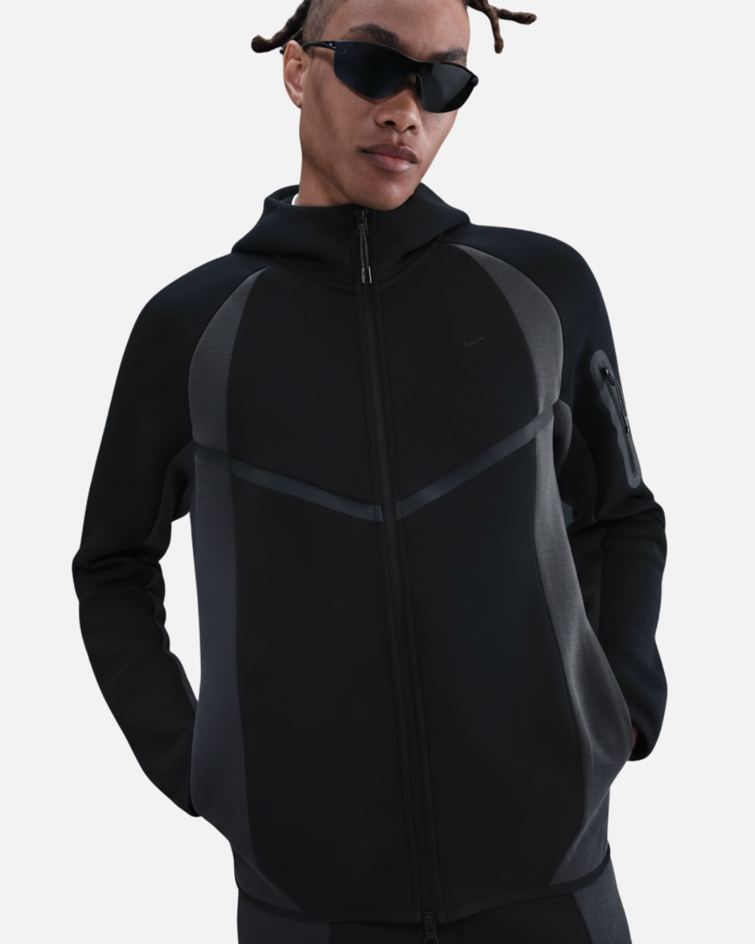 Jaqueta Nike Windrunner Tech Fleece - Preto e Cinza
